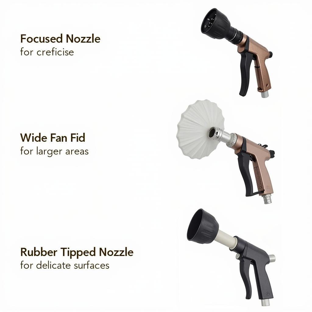 Air Gun with Different Nozzles for Car Detailing