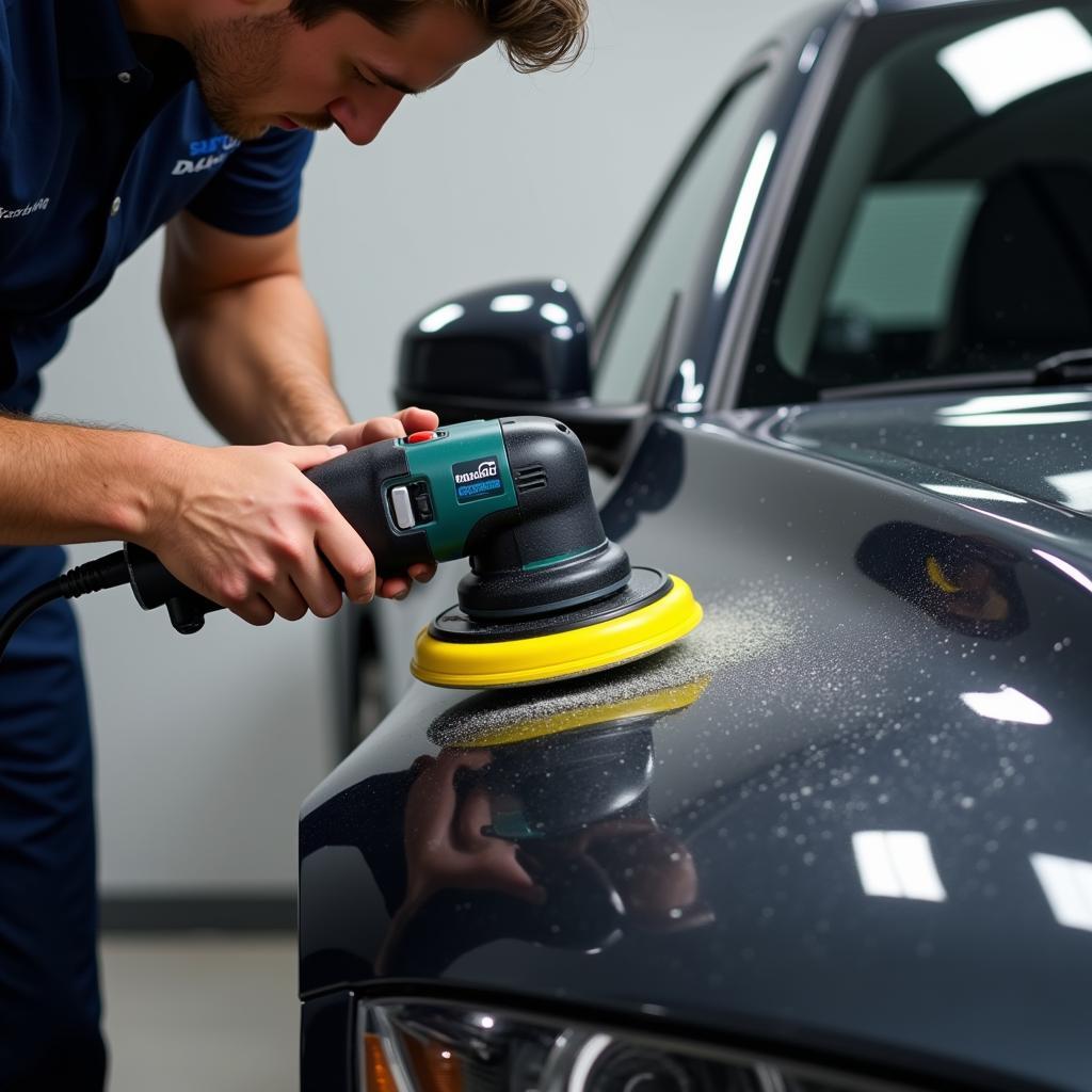 Applying Car Polish with an Orbital Polisher