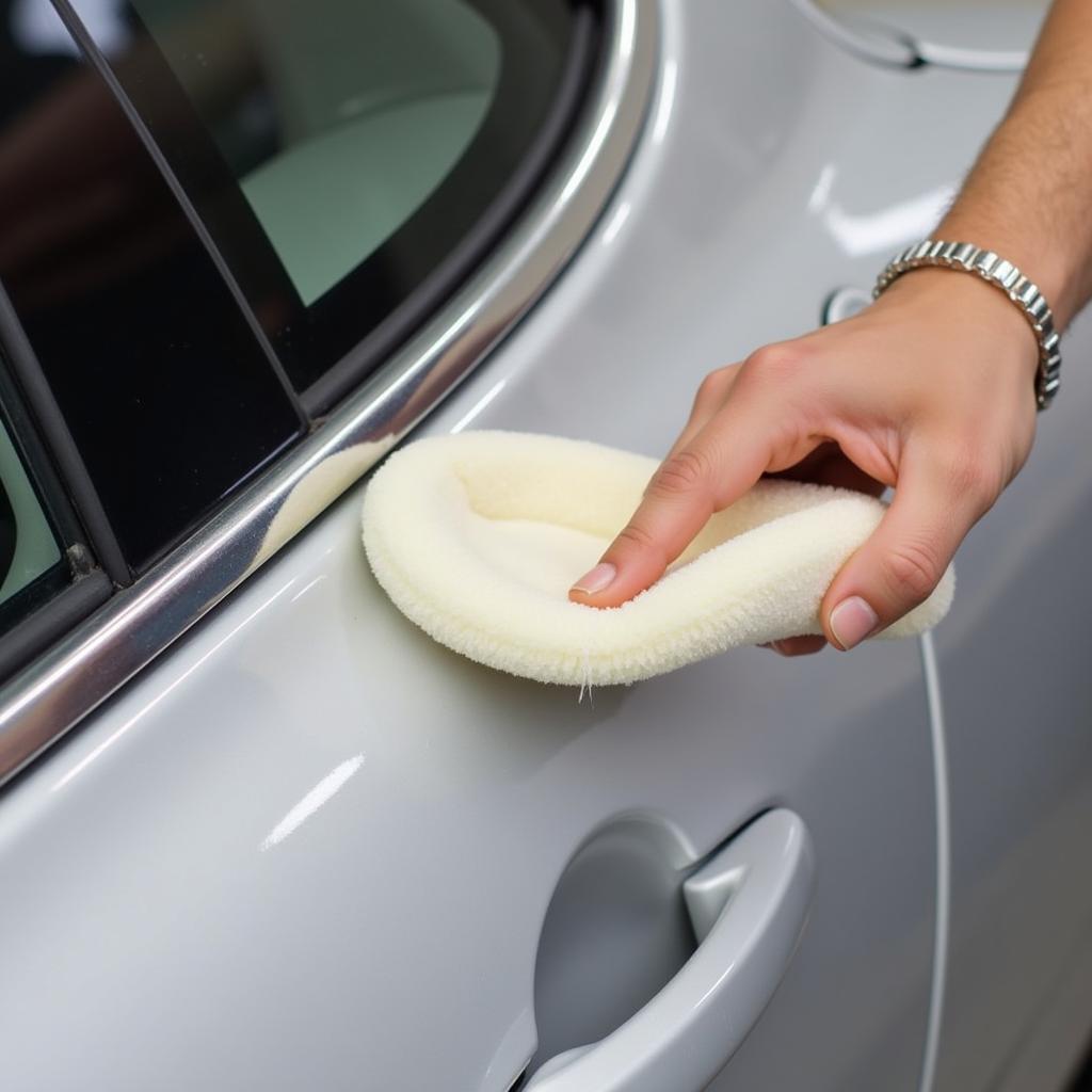 Applying Car Wax with an Applicator Pad