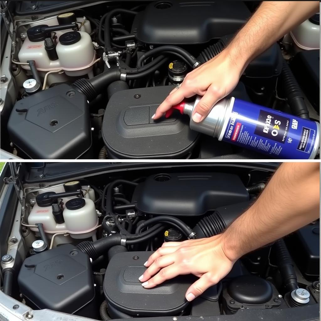 Applying Dressing to Engine Bay