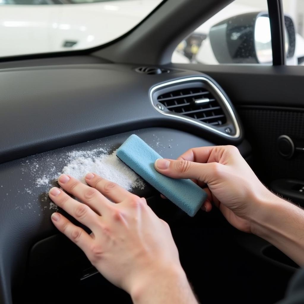 Applying Interior Gloss to a Car Dashboard