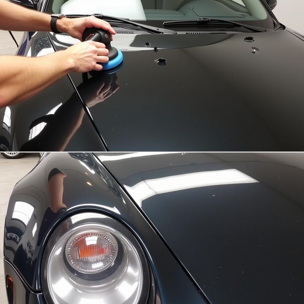 Paint correction process in Asheville NC car detailing