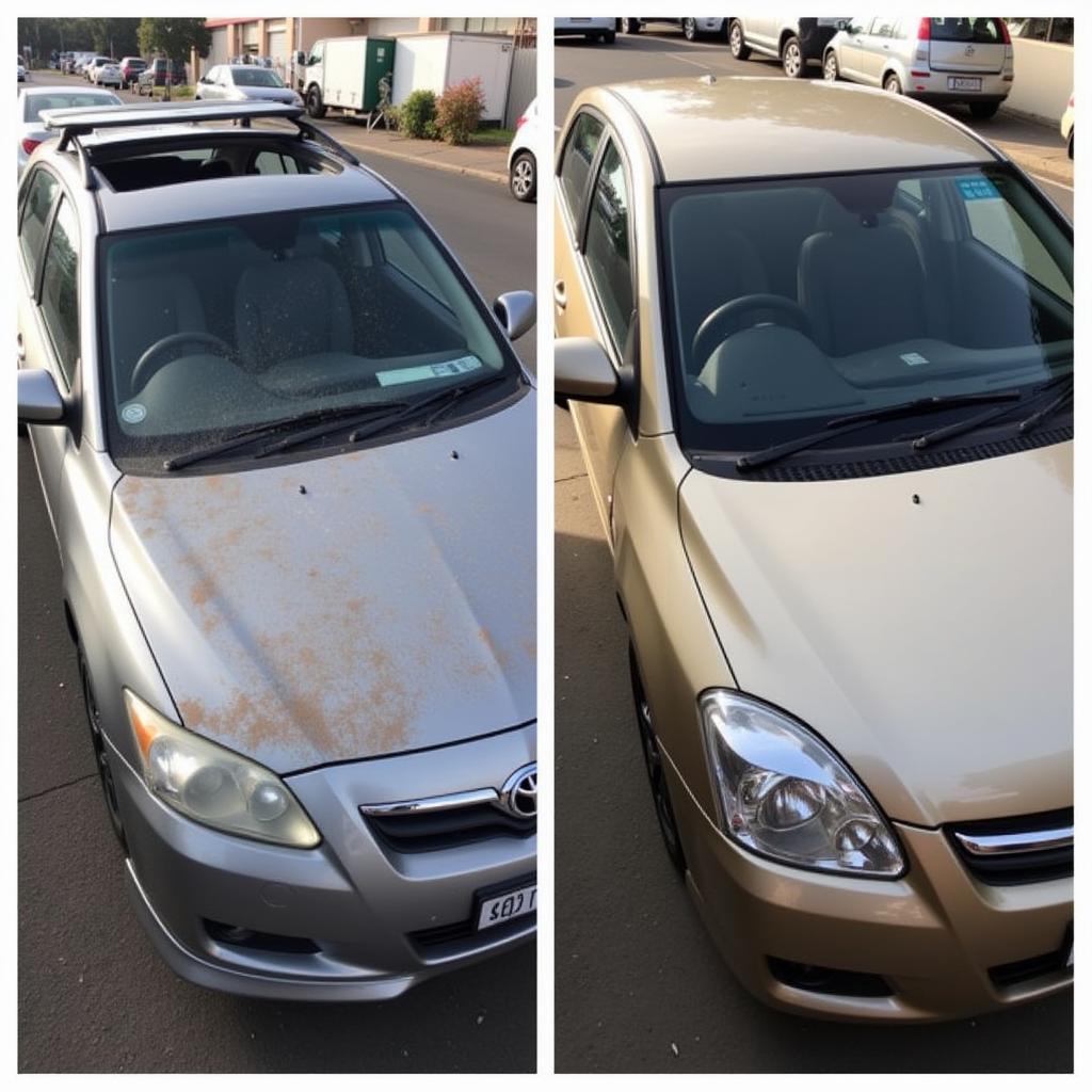 A Car Before and After Professional Detailing in Toronto, NSW