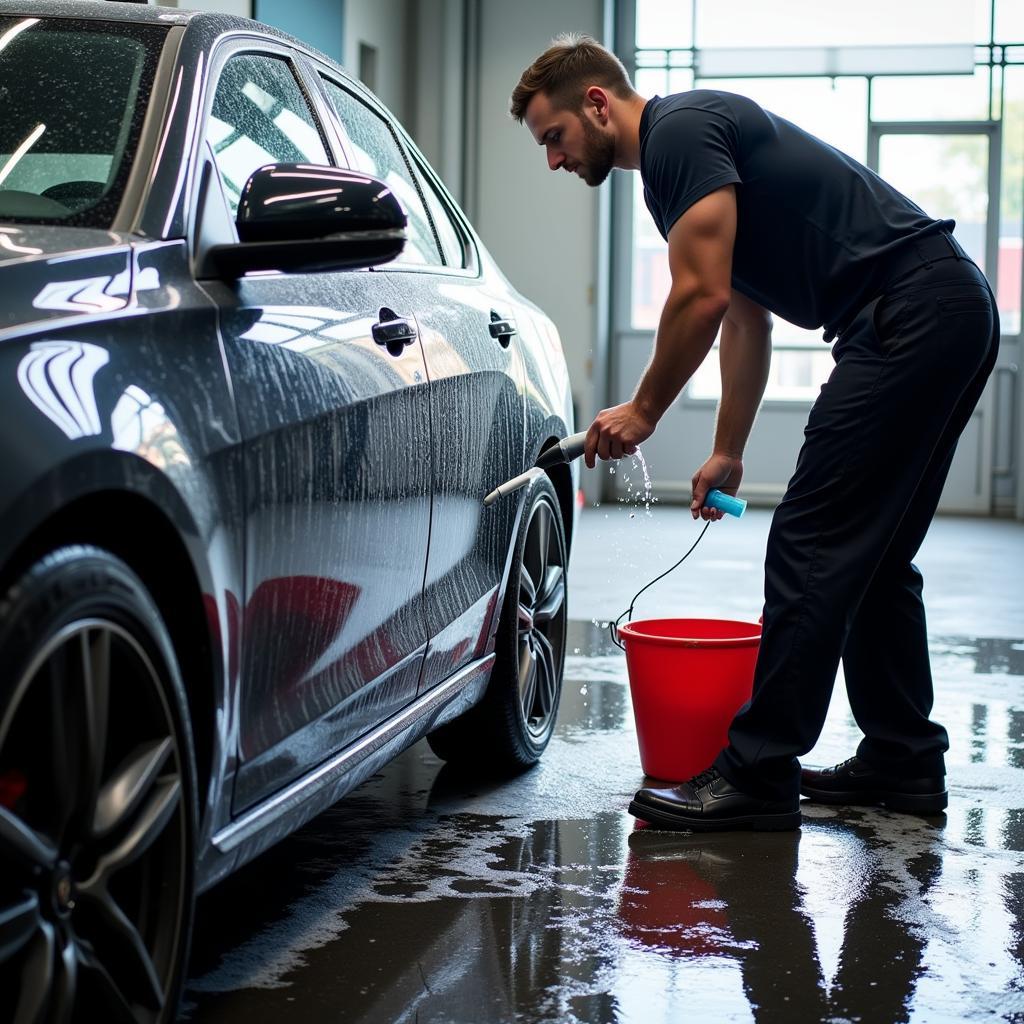 Professional car detailing exterior wash