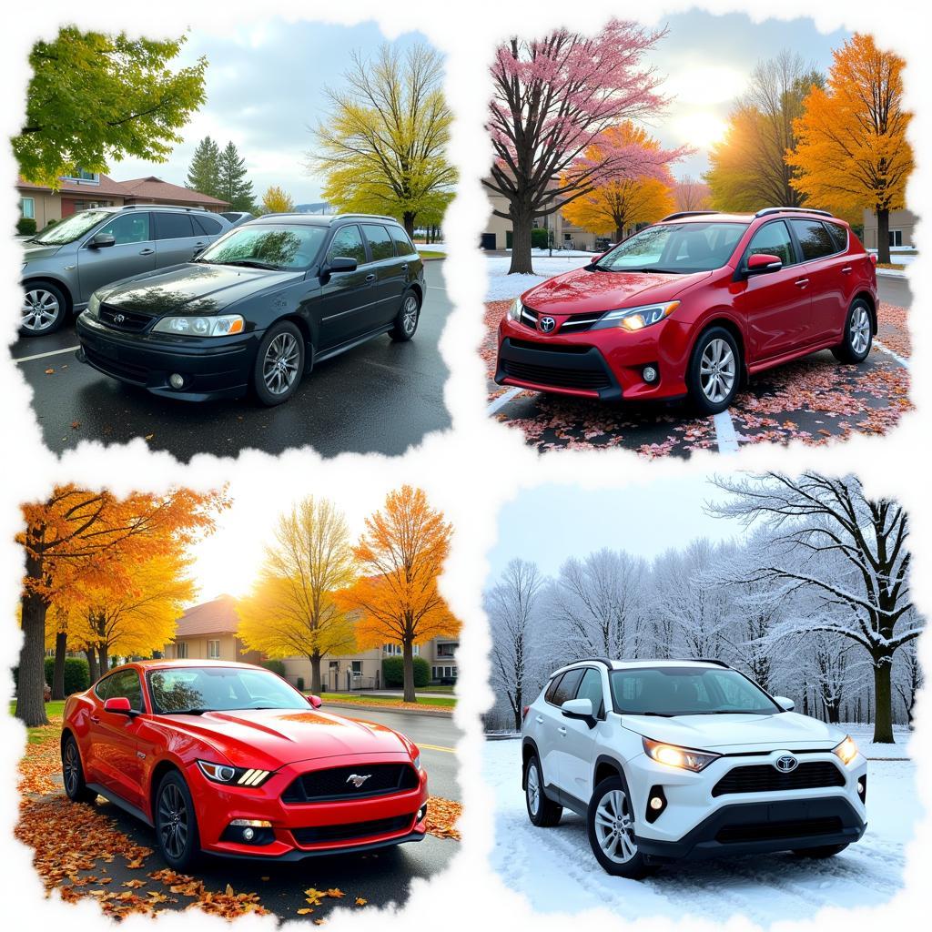 Car detailing in different seasons.