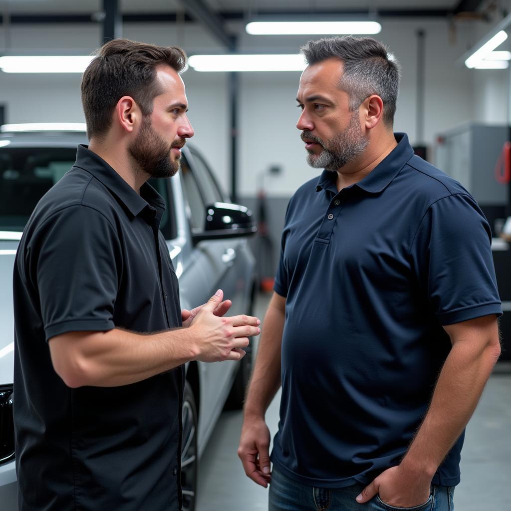 Consulting with a BMW Detailing Specialist