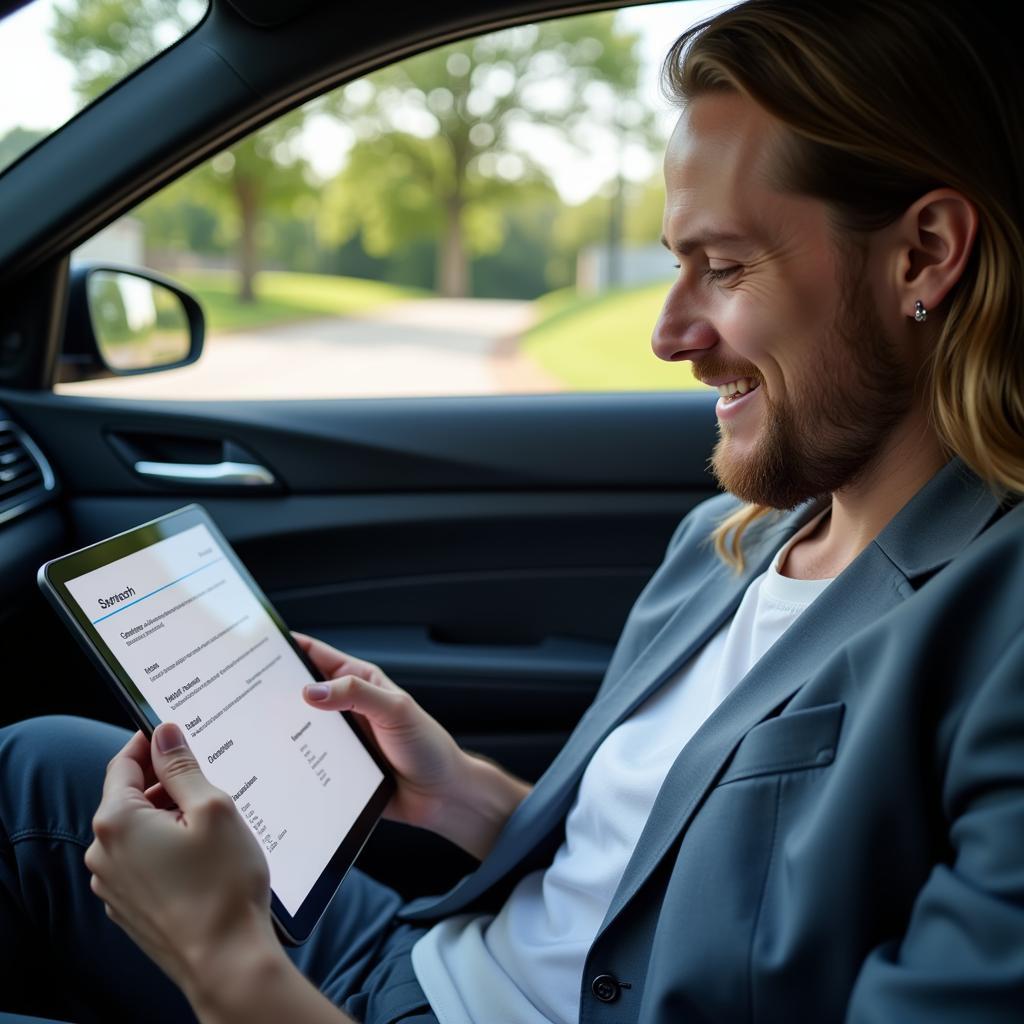 BMW Owner Reviewing Their Car Loan Details