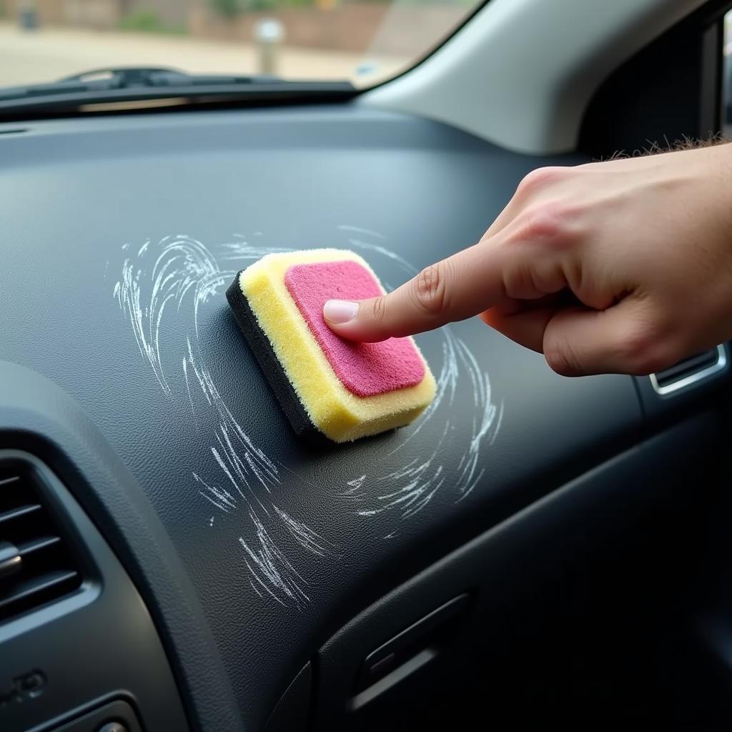 Brillo Pad Damage on Car Interior