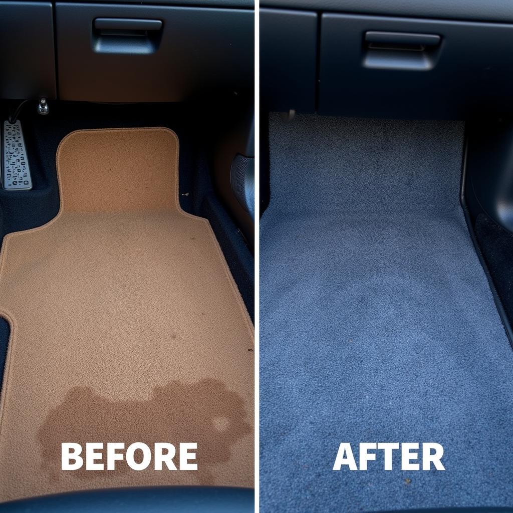 Car Carpet Before and After Detailing