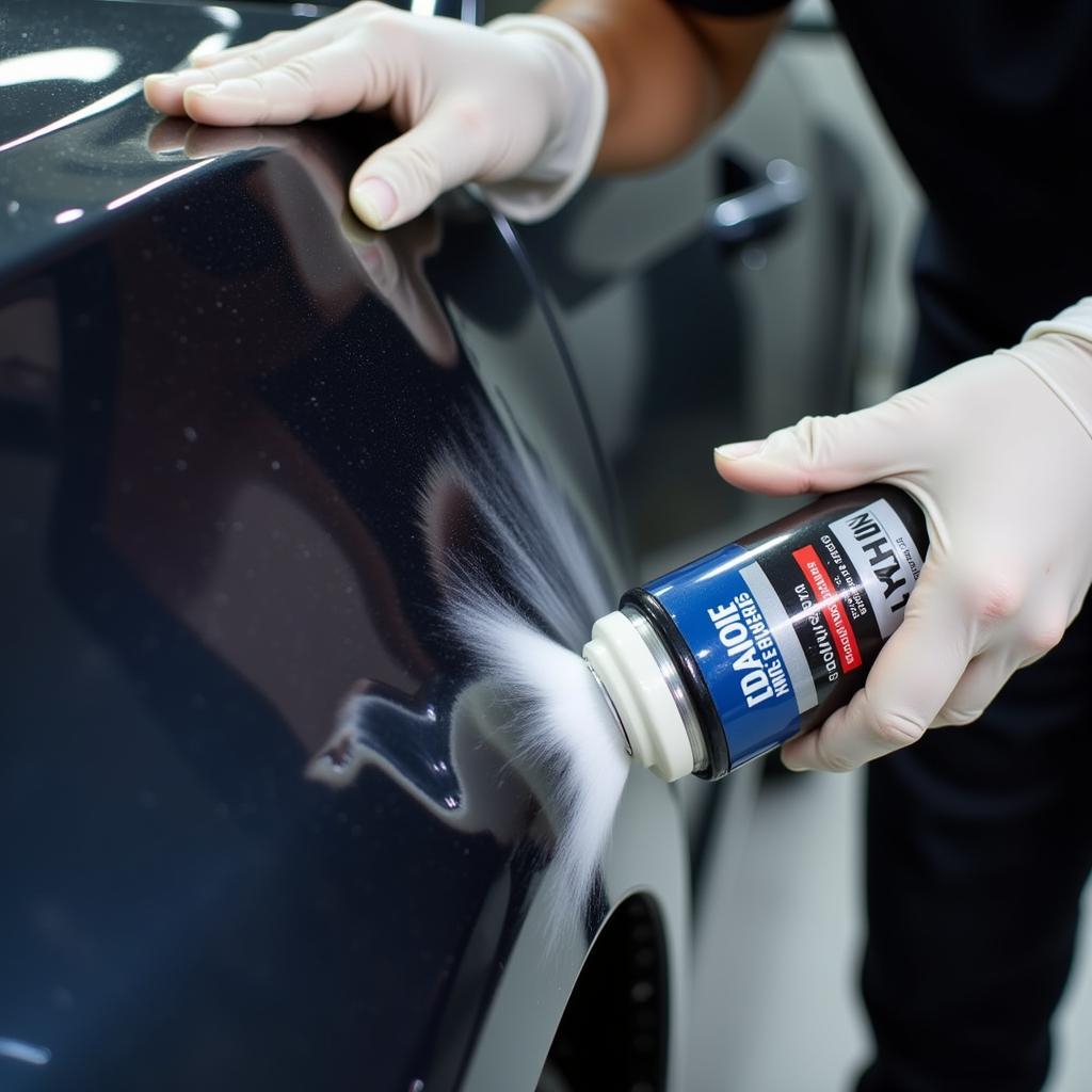 Car Detailer Applying Ceramic Coating