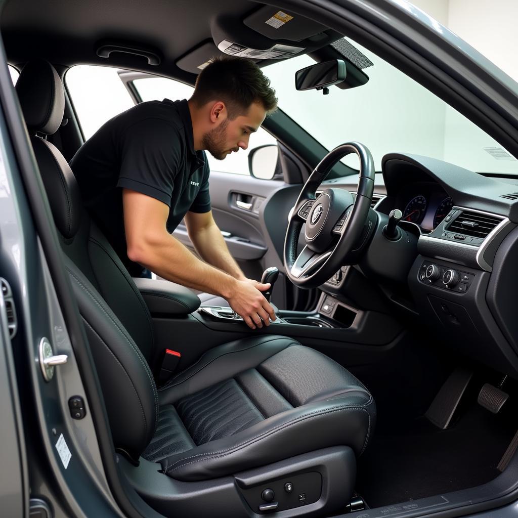 Car Detailer Removing Car Seats