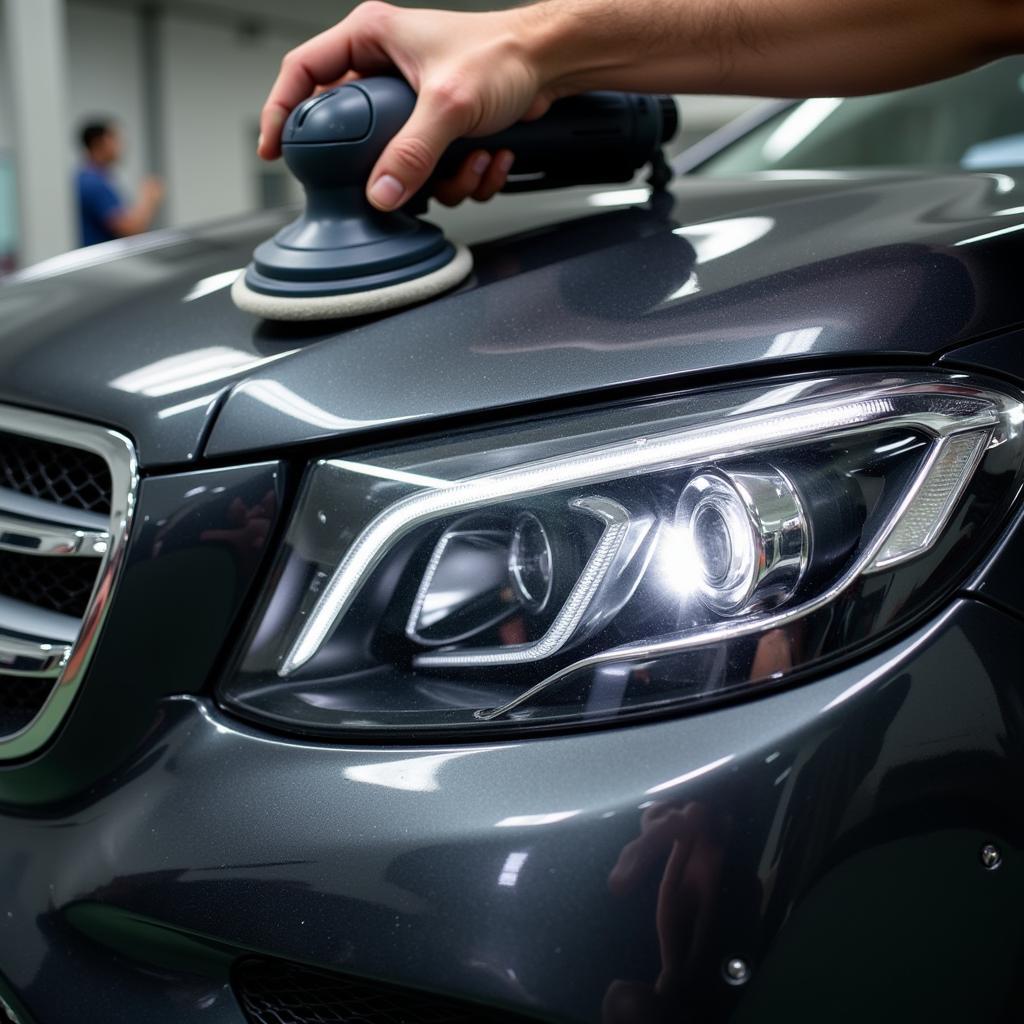 Detailer Restoring Headlights