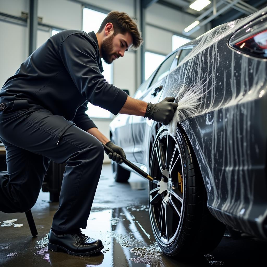 Car Detailer Washing Car