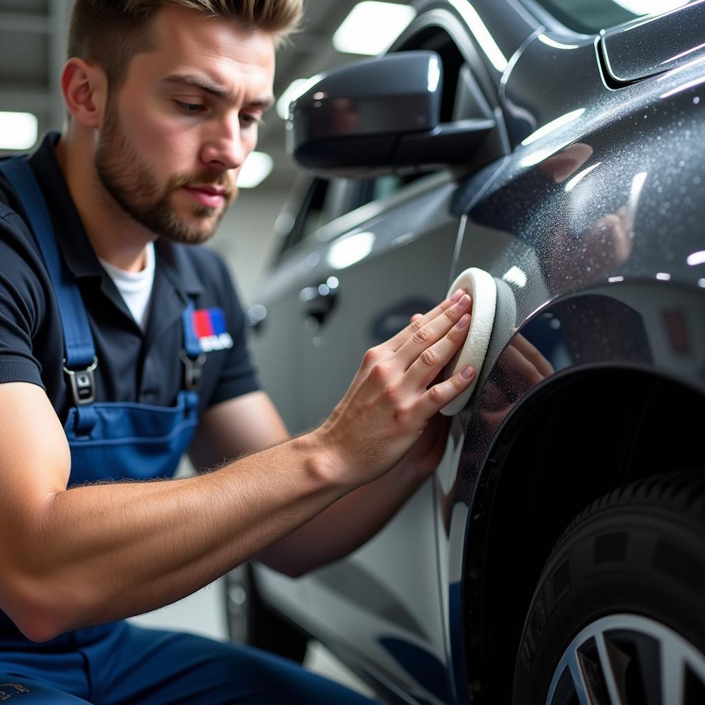 Car Detailer Working