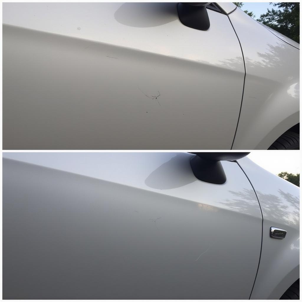 Car Detailing Before and After Scratches