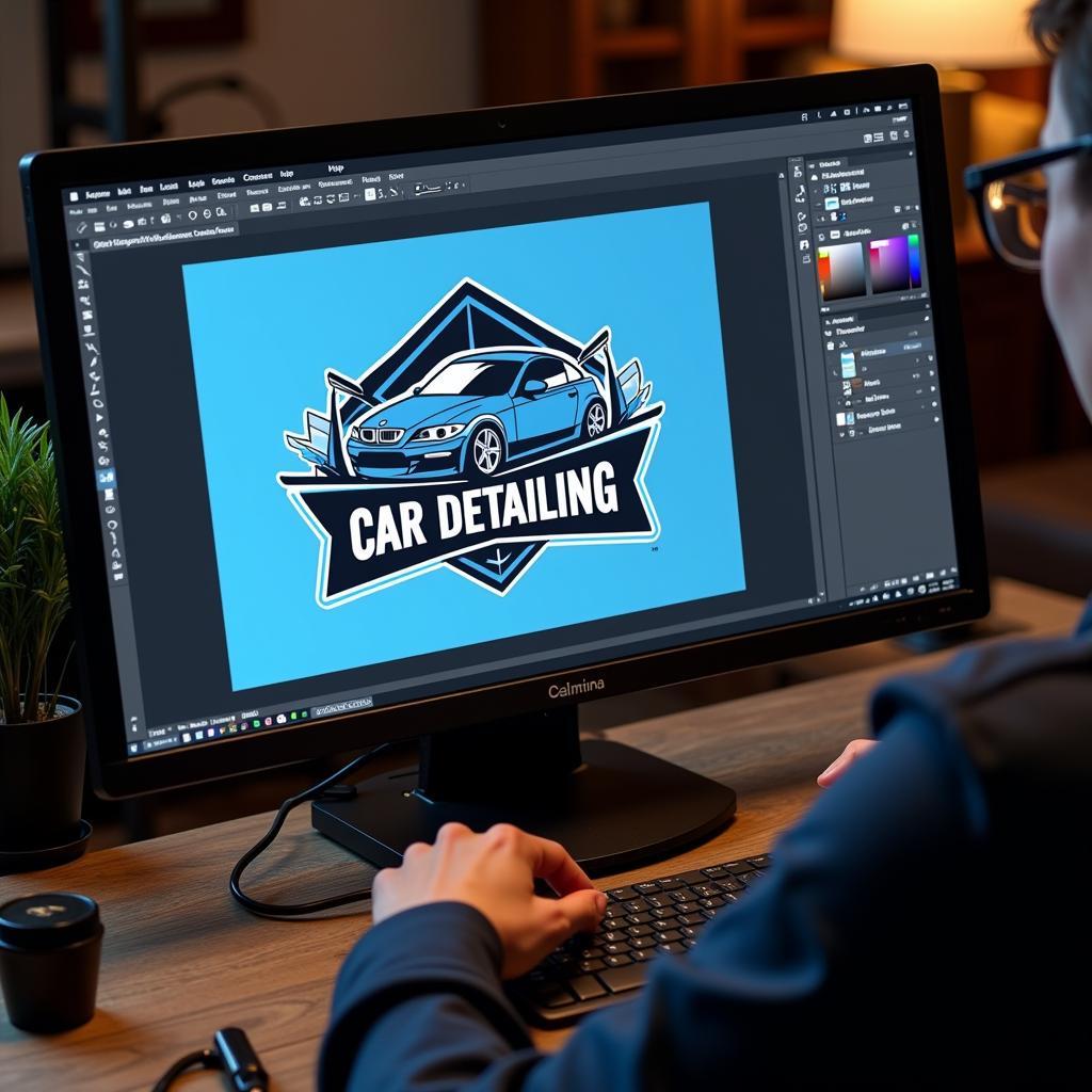 A logo design for a car detailing business incorporating the business name.