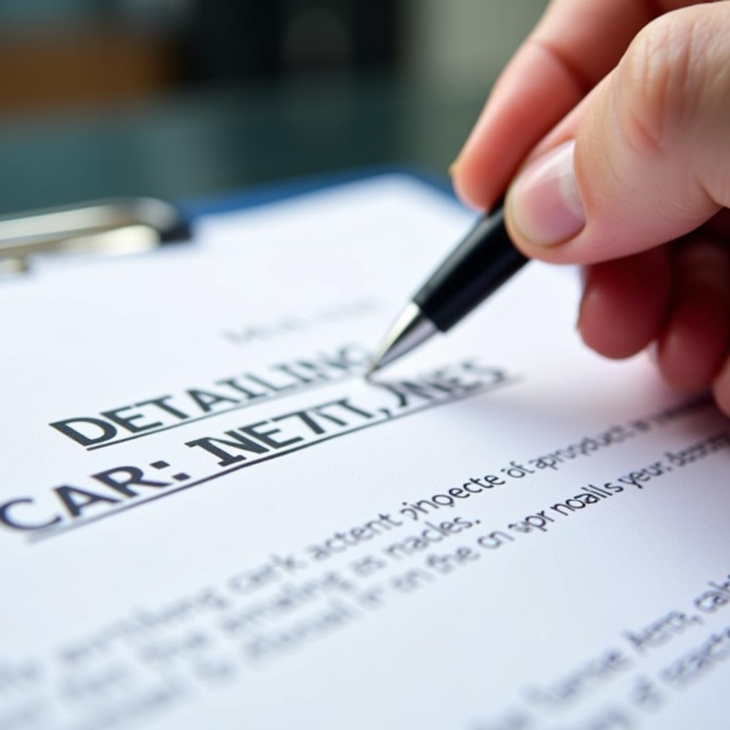 Signing a Car Detailing Contract for Protection