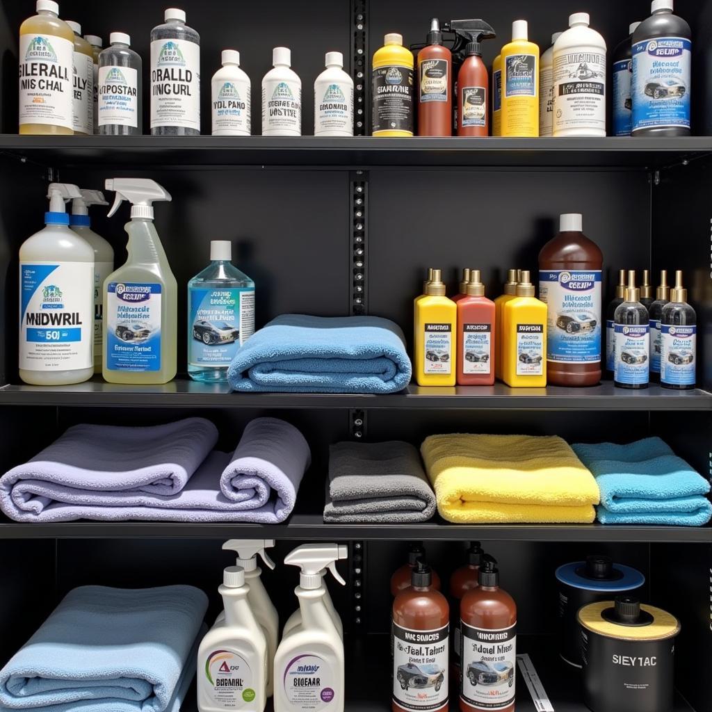 Car detailing equipment and supplies.