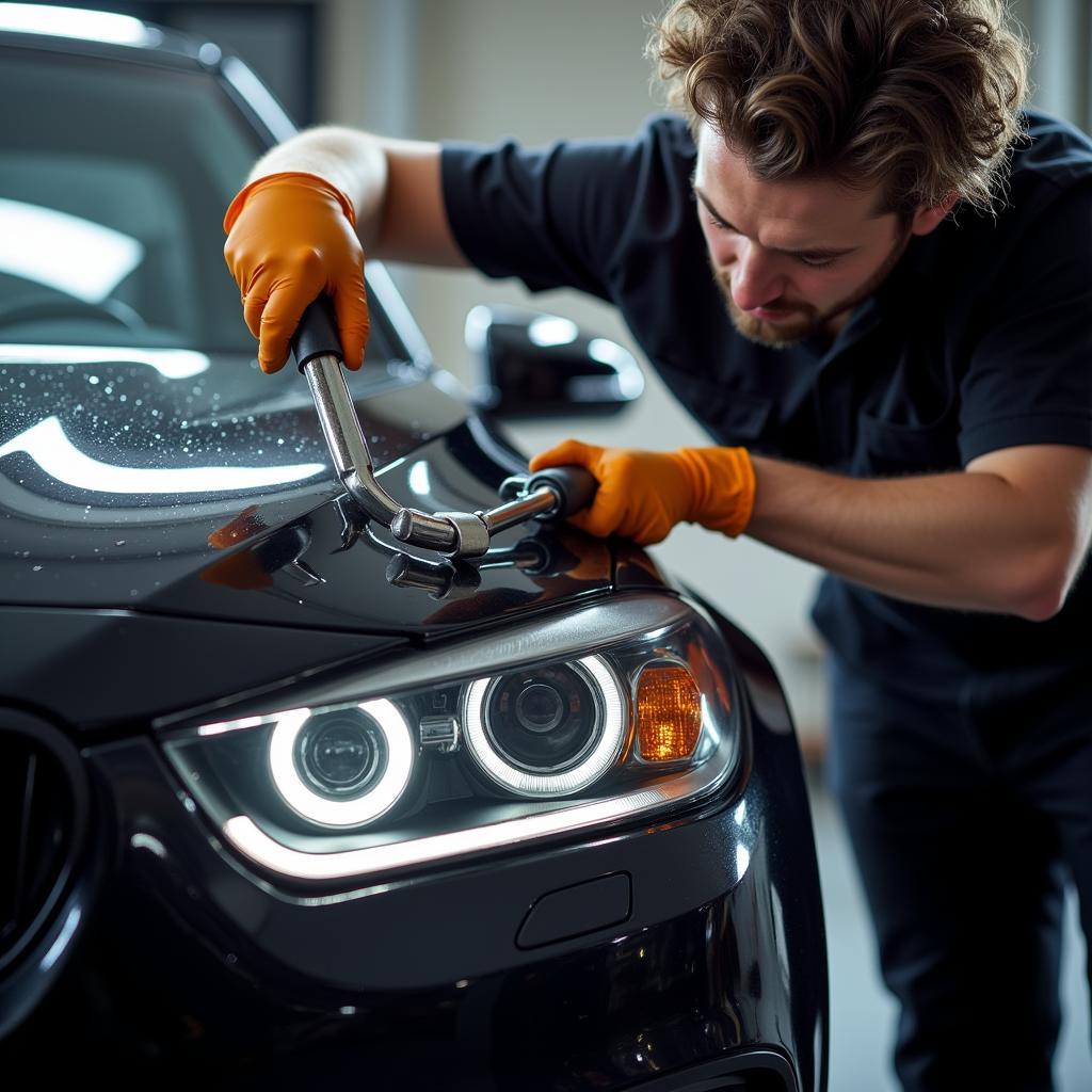 Professional Headlight Restoration Process