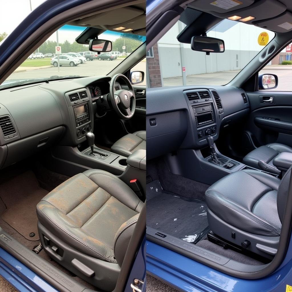 Car Detailing Interior Before and After