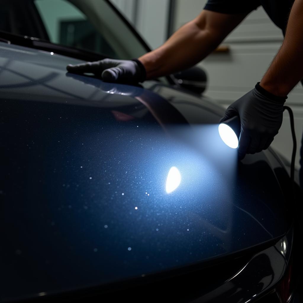 Detailer Using a Car Detailing Light