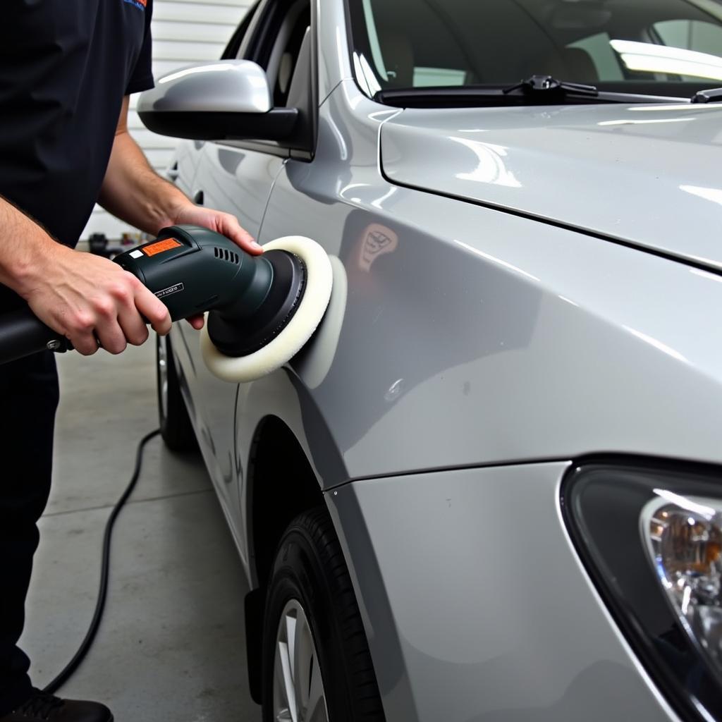 Polishing Minor Scratches during Car Detailing