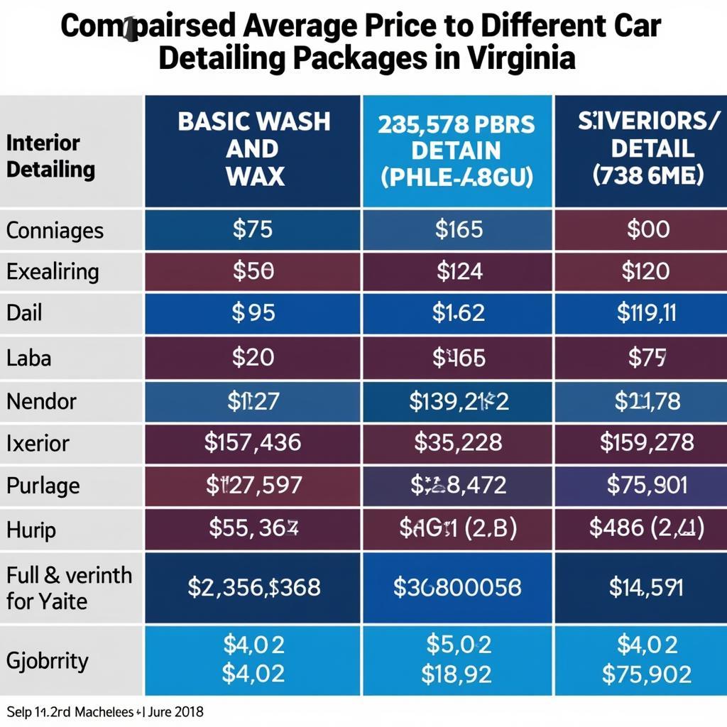 Car Detailing Price Comparison in Virginia