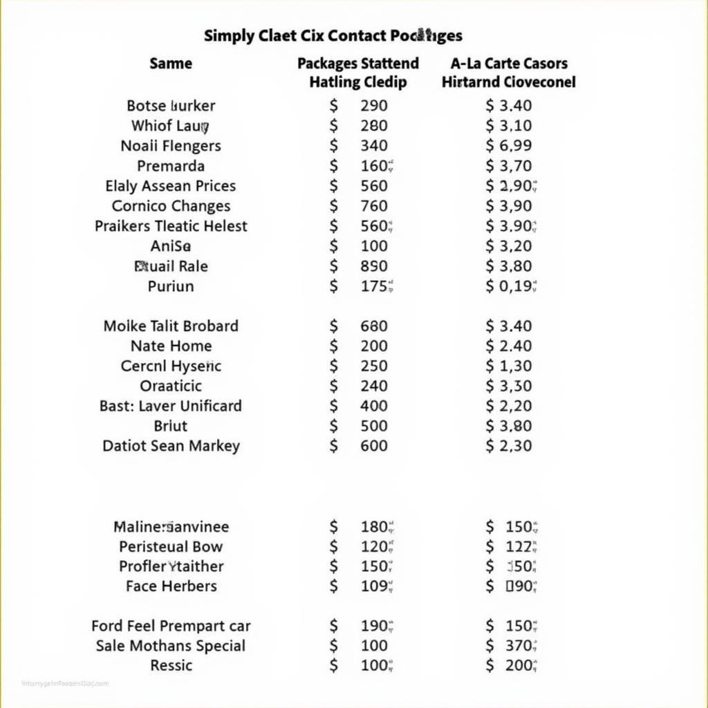 Car Detailing Price List