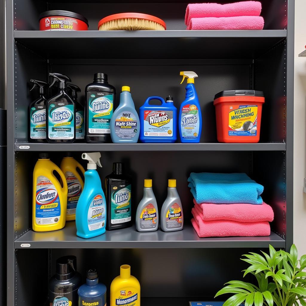 Car Detailing Products on a Shelf