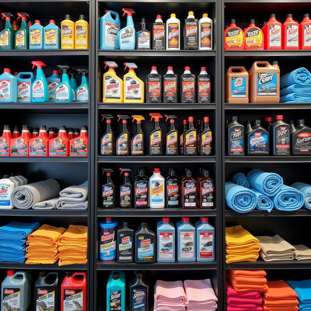 Car Detailing Products on Shelves