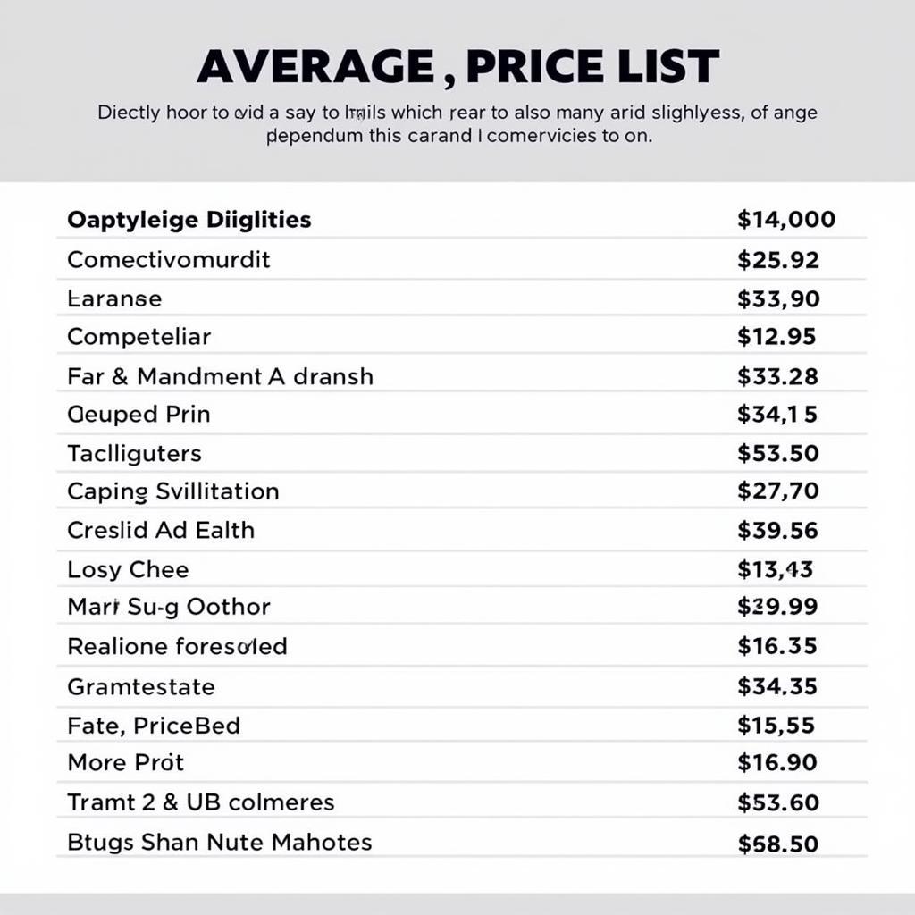 Car Detailing Services Price List