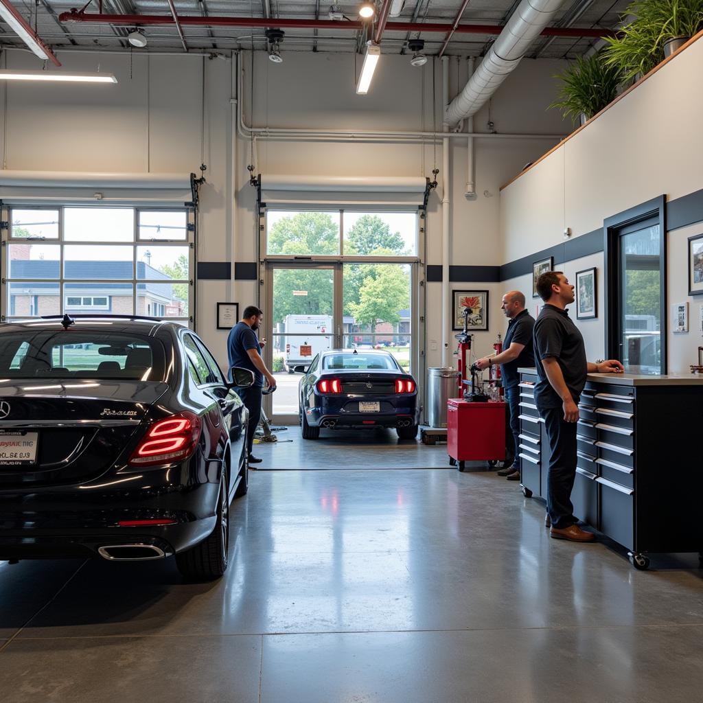 Interior of a Car Detailing Shop in Columbia