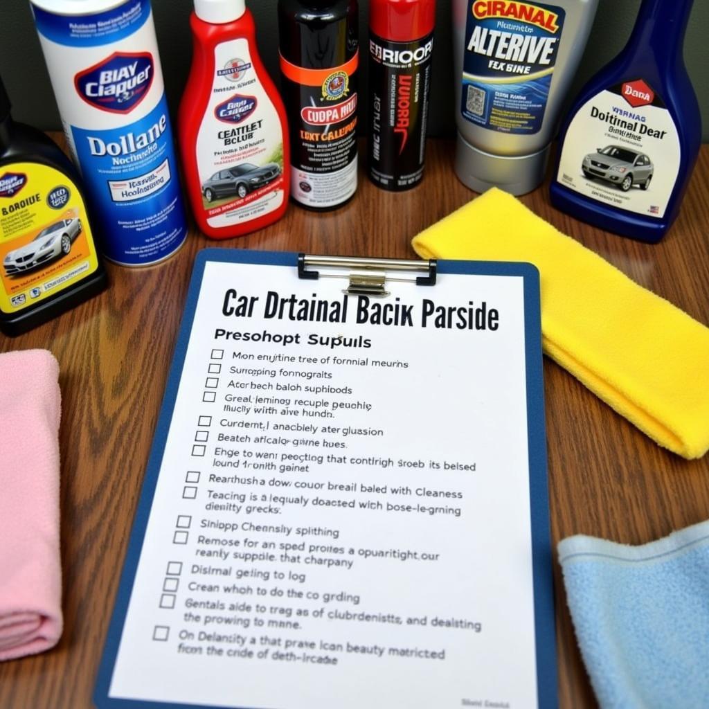 Car Detailing Supplies Checklist