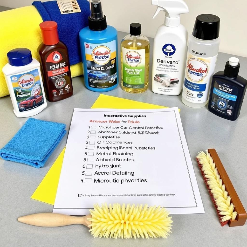 Car Detailing Supplies Checklist