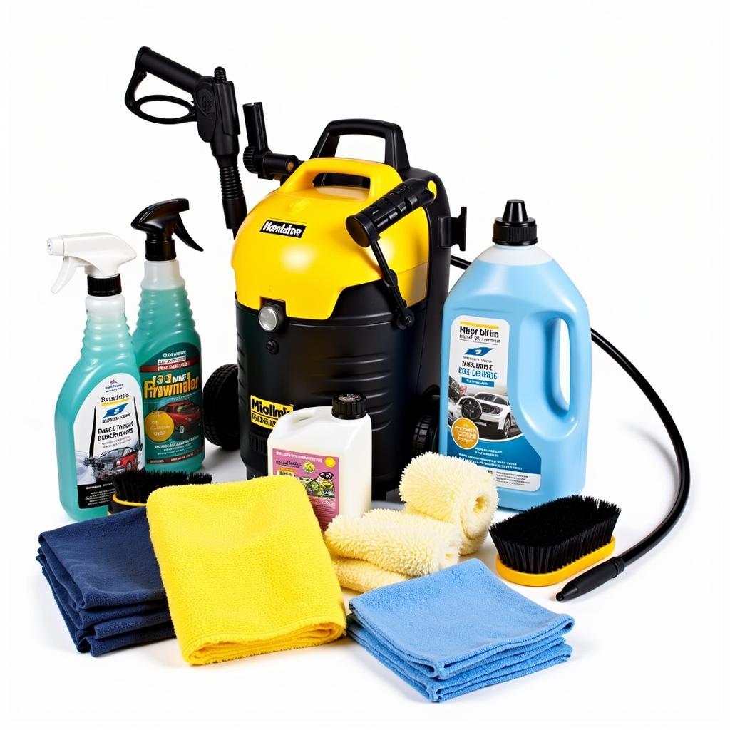 Essential Car Detailing Supplies: Pressure Washer Alongside Other Tools