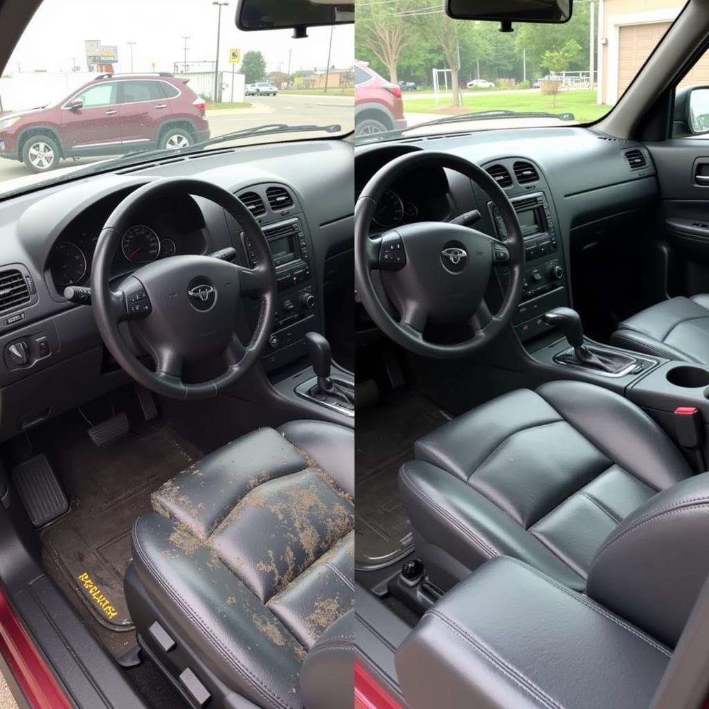 Car Interior Before and After Light Detailing