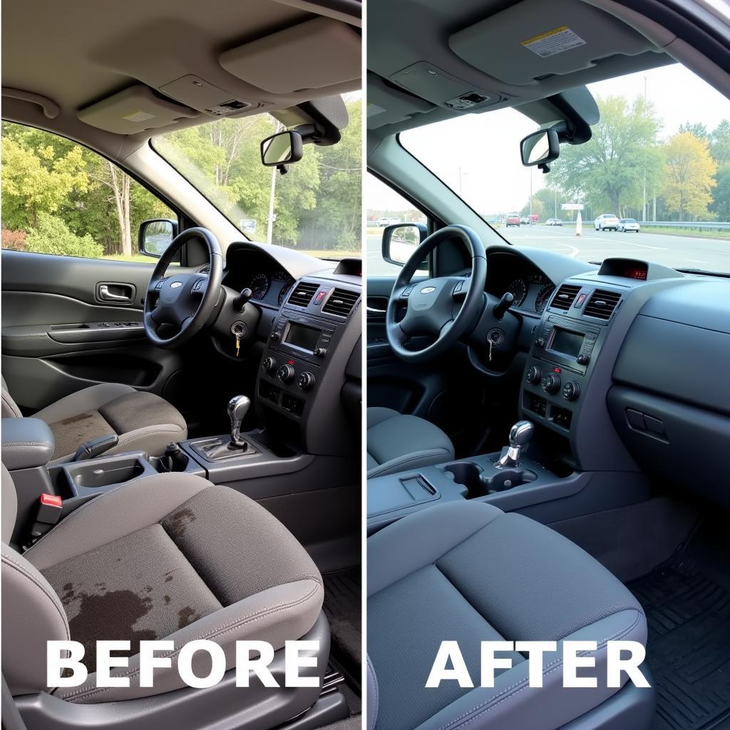 Car Interior Before and After Detailing