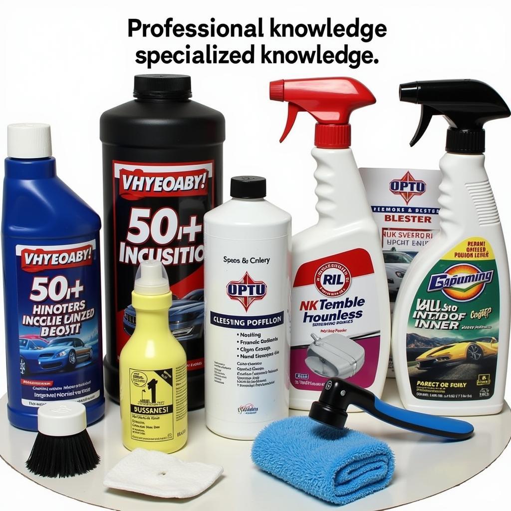 Car interior cleaning products and tools