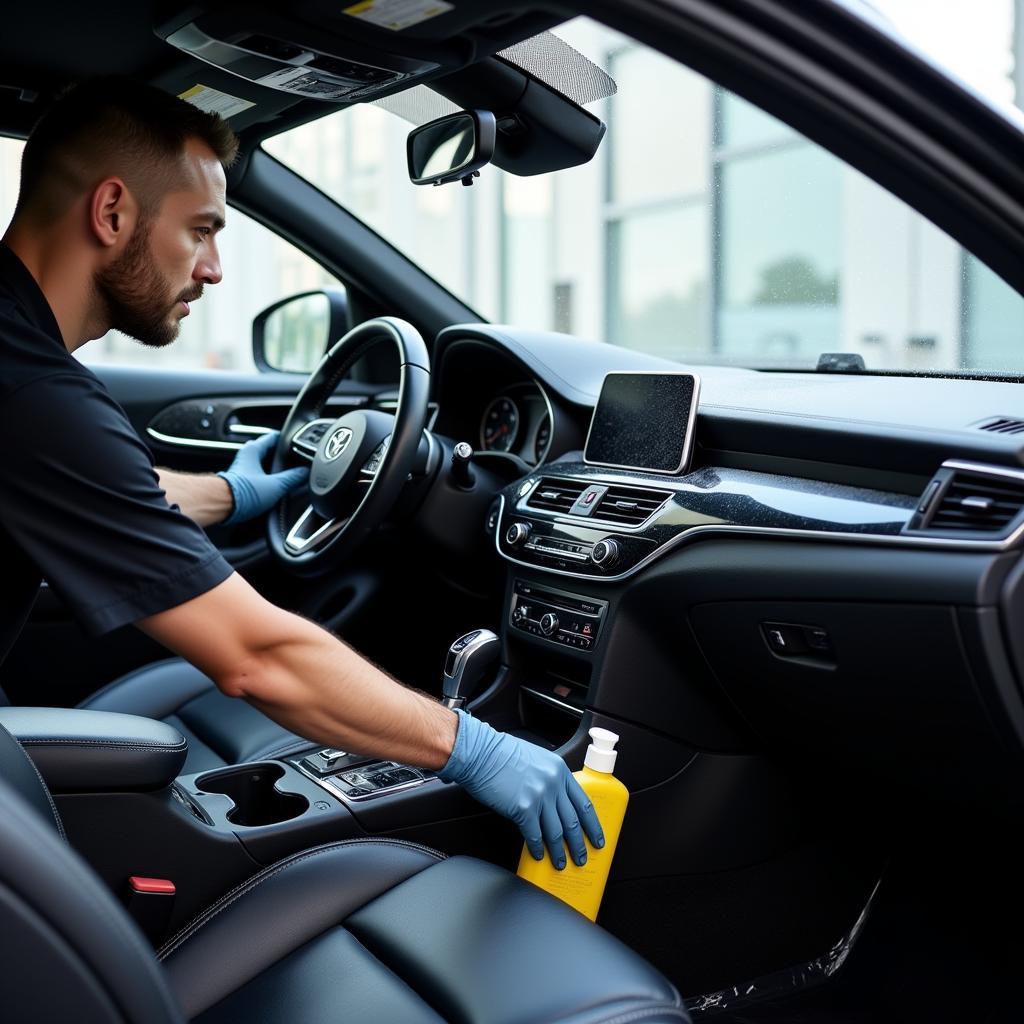 Professional car interior detailing