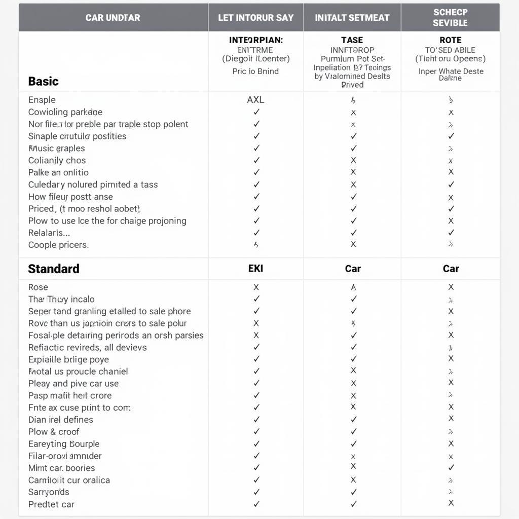 Car Interior Detailing Pricing Chart Edmonton