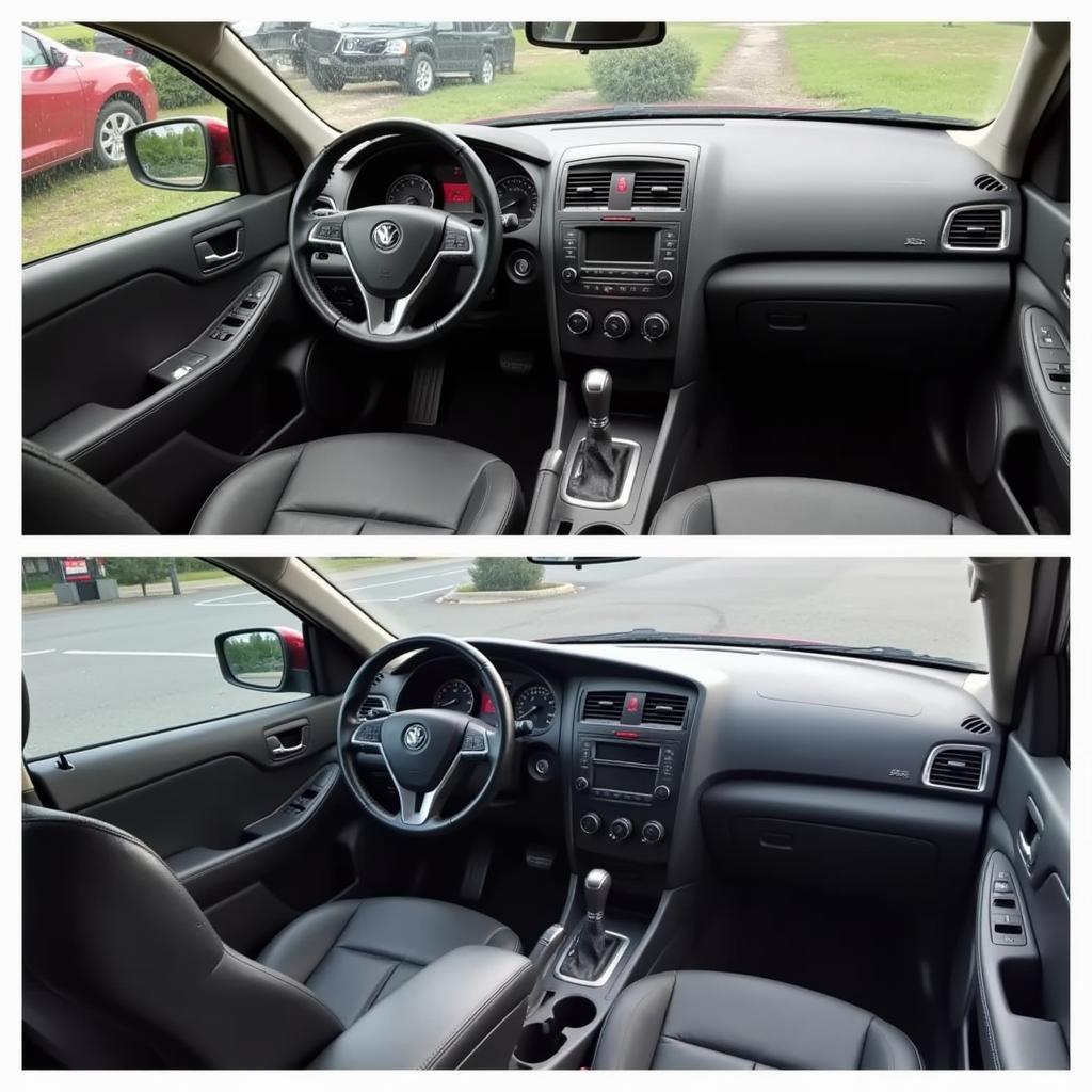 Interior car detailing process in Marietta