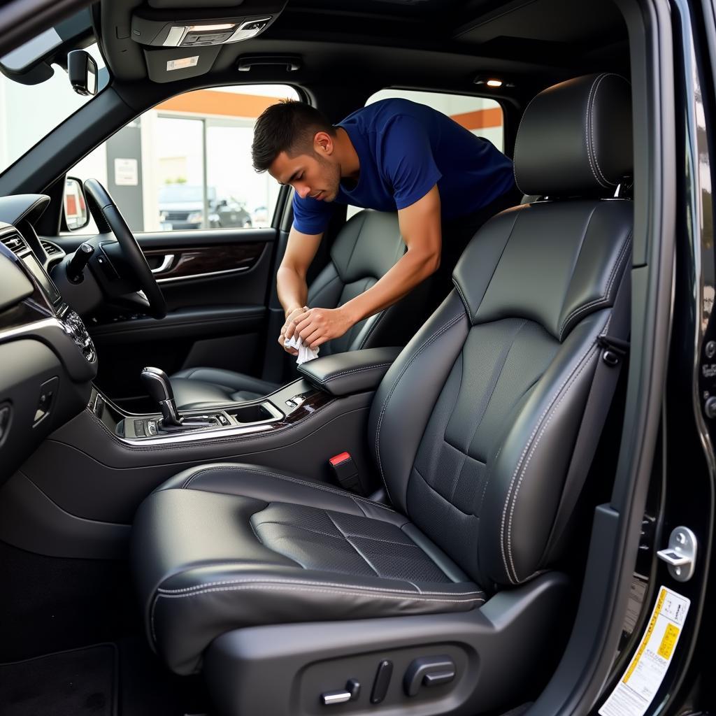 Deep cleaning a car interior in Venice