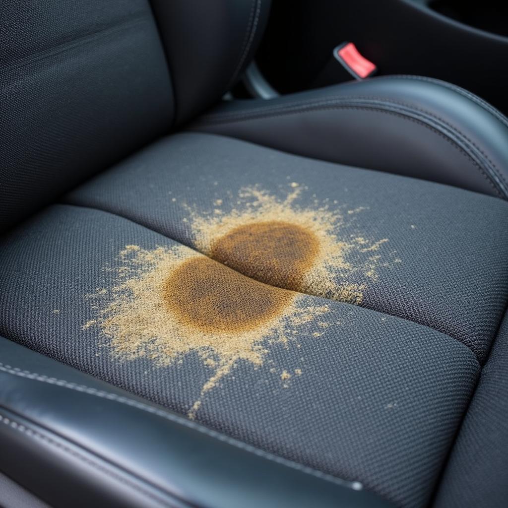 Car Interior with Urine Stain