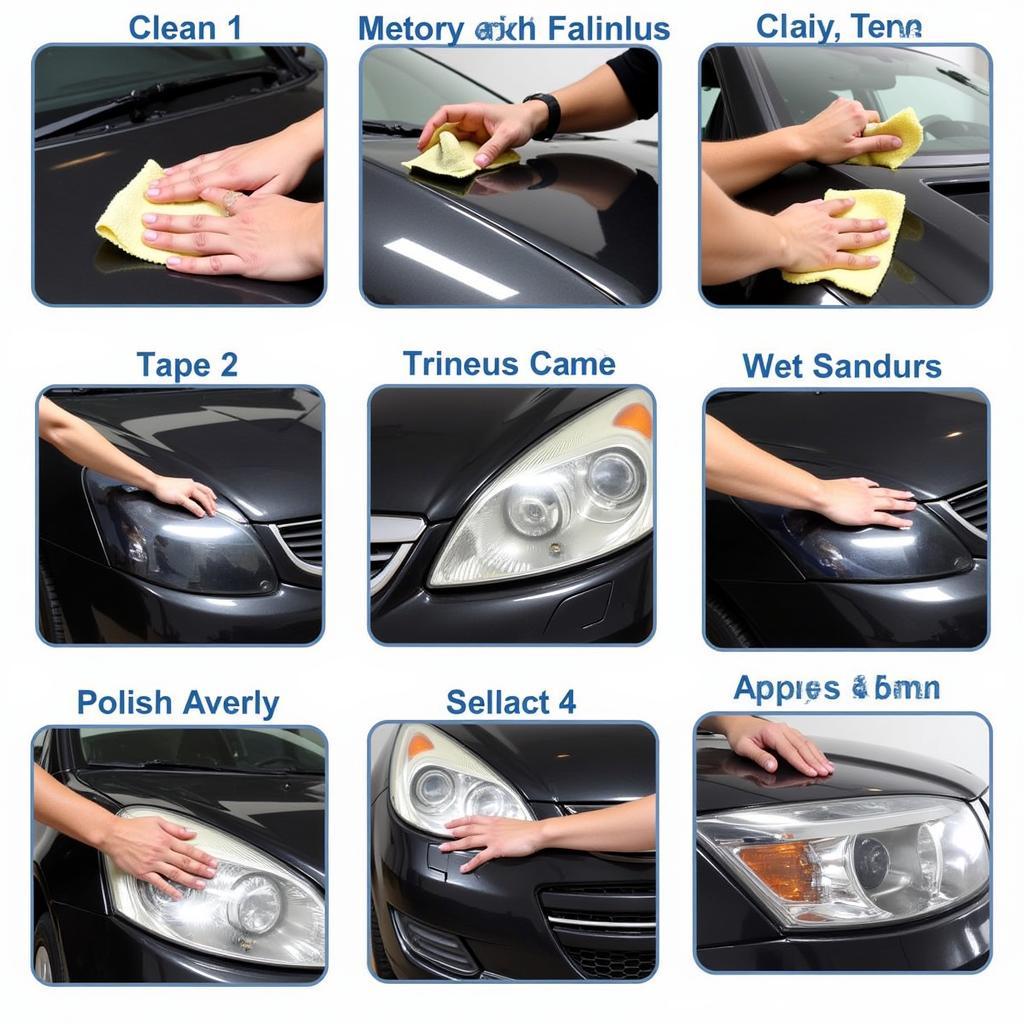 Car Light Detailing Process in Action