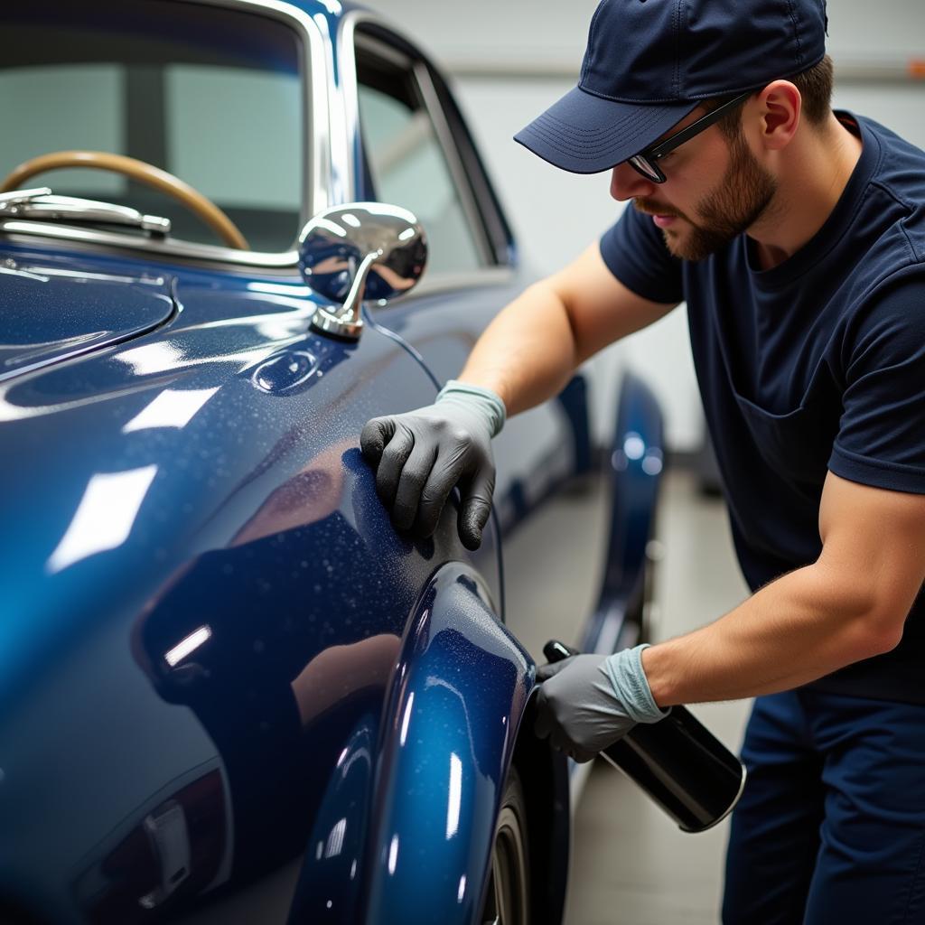 Detailer Applying Ceramic Coating