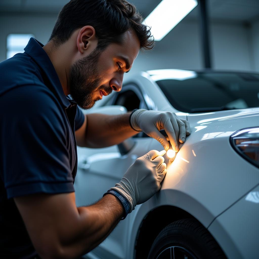 Inspecting Car Paint for Imperfections