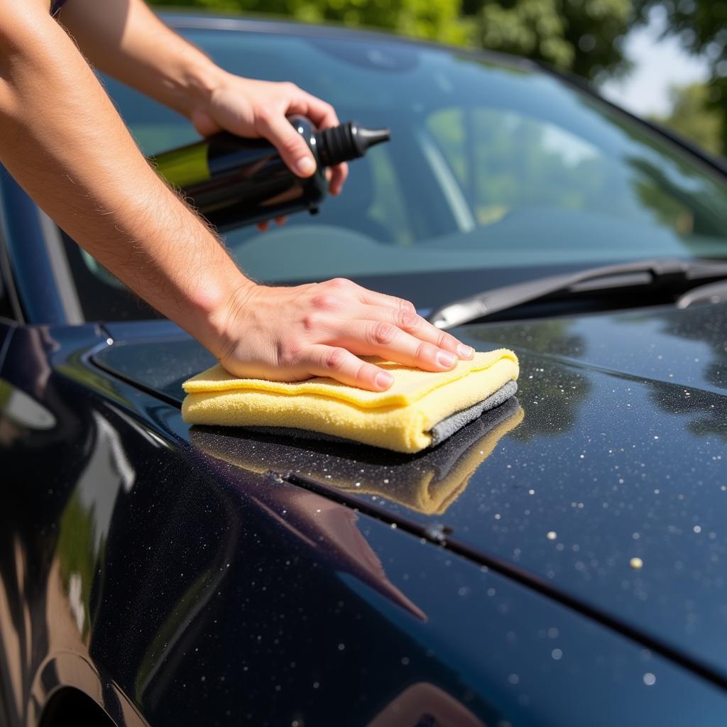 Applying Car Polish in India