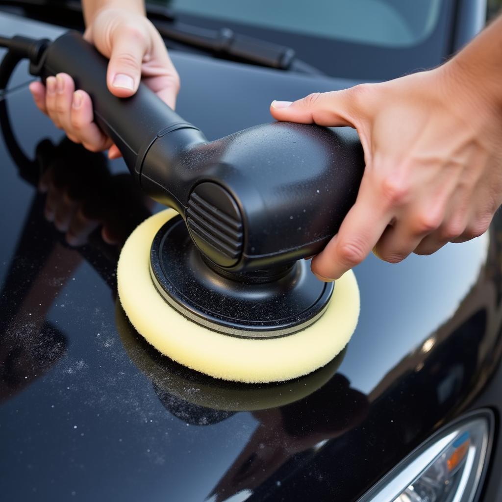 Car polishing with a dual-action polisher