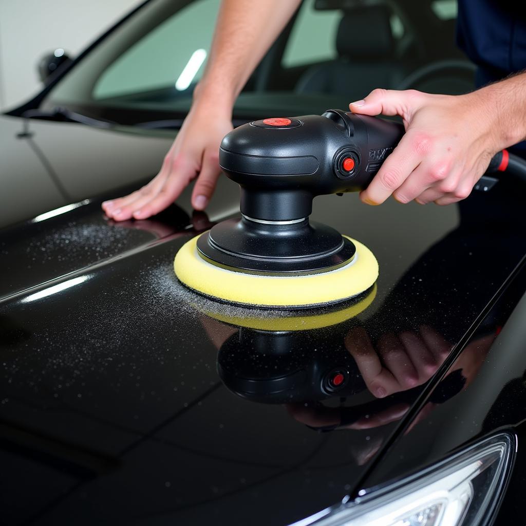 Car Polishing Using Machine Polisher