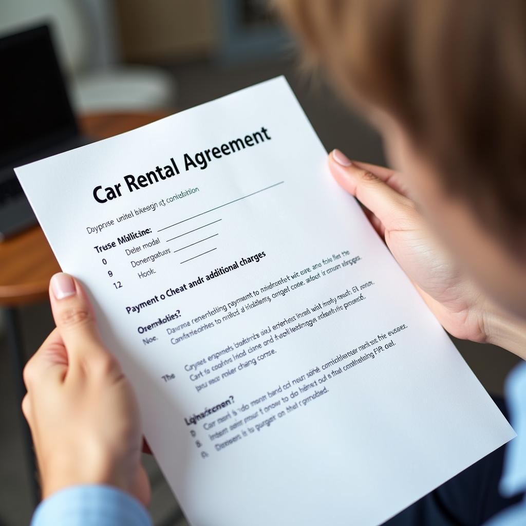 Reviewing Car Rental Agreement Details